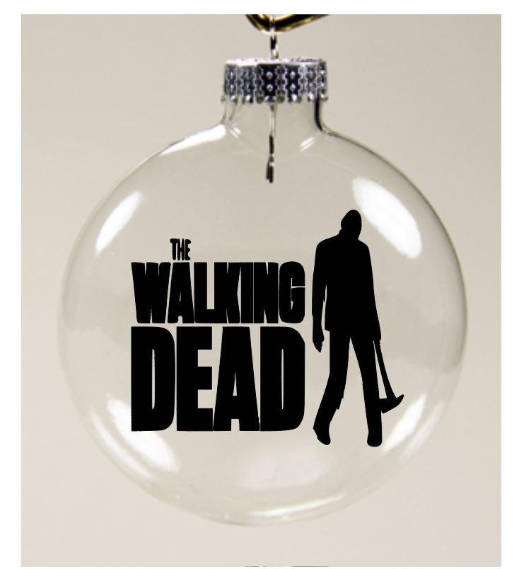 Walking Dead Zombie Clear Christmas Ornament Shatterproof Horror Halloween