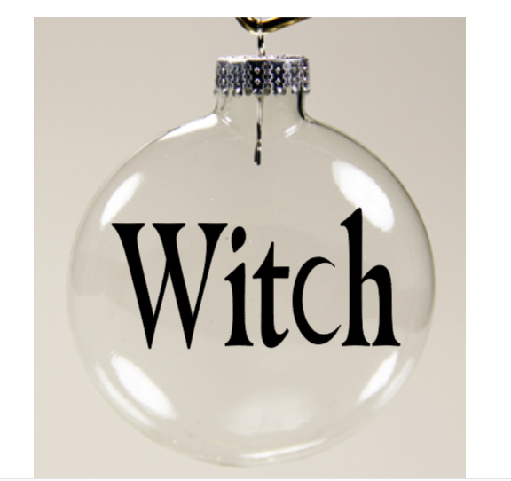 Witch Clear Christmas Ornament Shatterproof Horror Halloween Metaphysical
