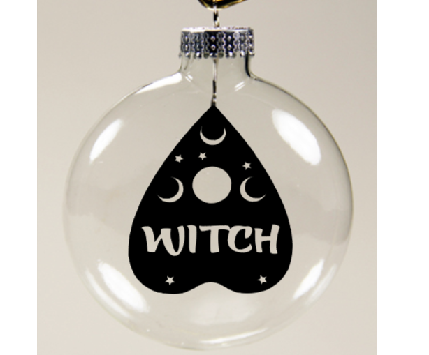 Witch Planchette Clear Christmas Ornament Shatterproof Horror Halloween Metaphysical