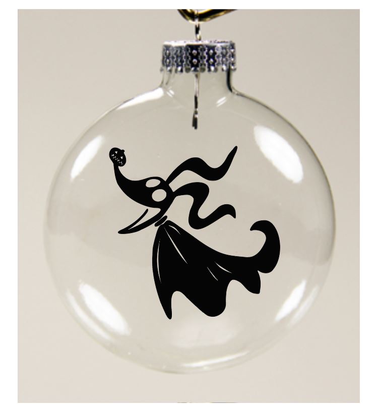 Zero Nightmare Before Christmas Clear Christmas Ornament Shatterproof Horror Halloween