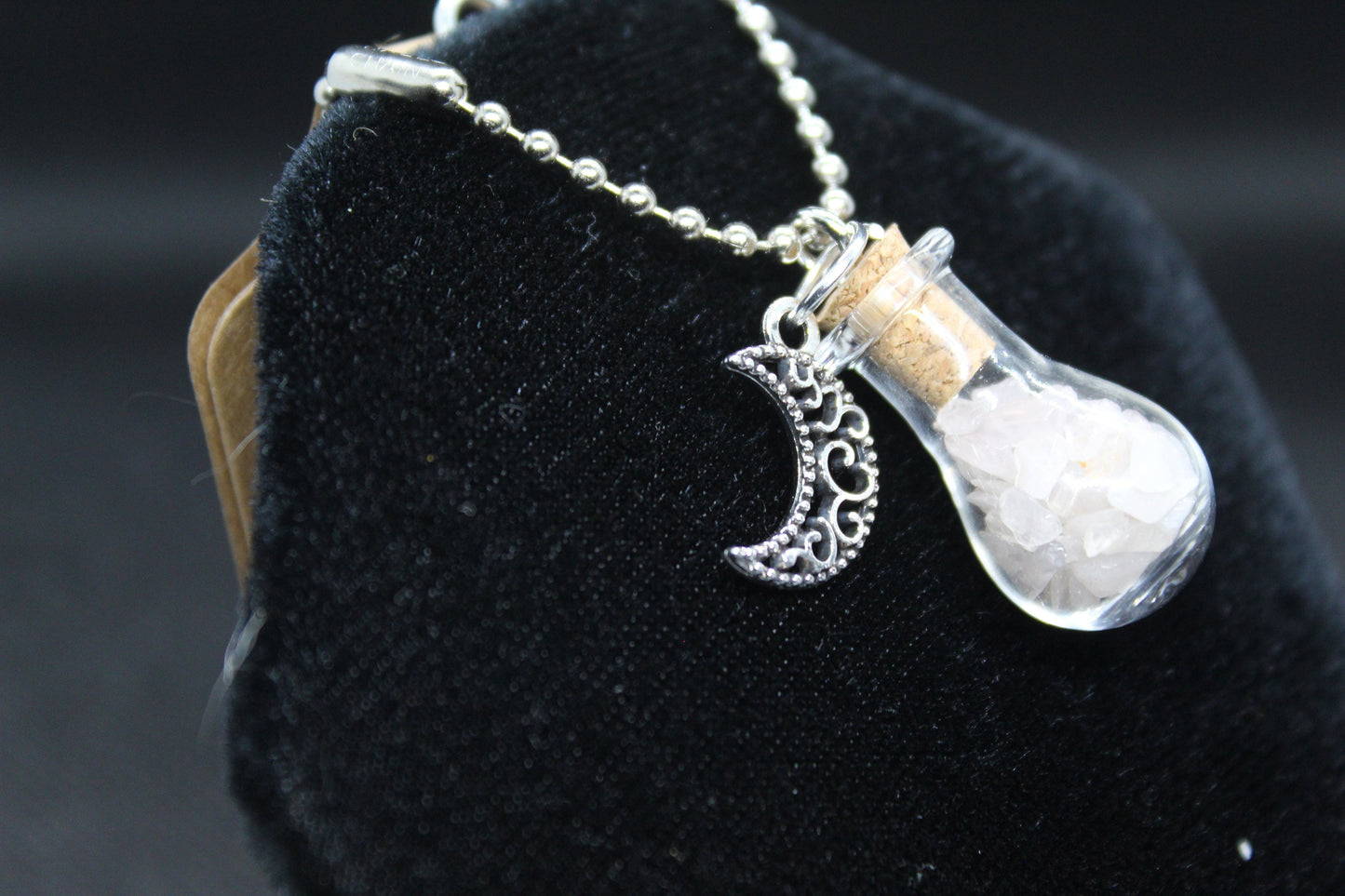 Rose Quartz Moon Keychain Charm Zipper Pull Crystal Witch Witchy Jewelry Witchcraft Metaphysical