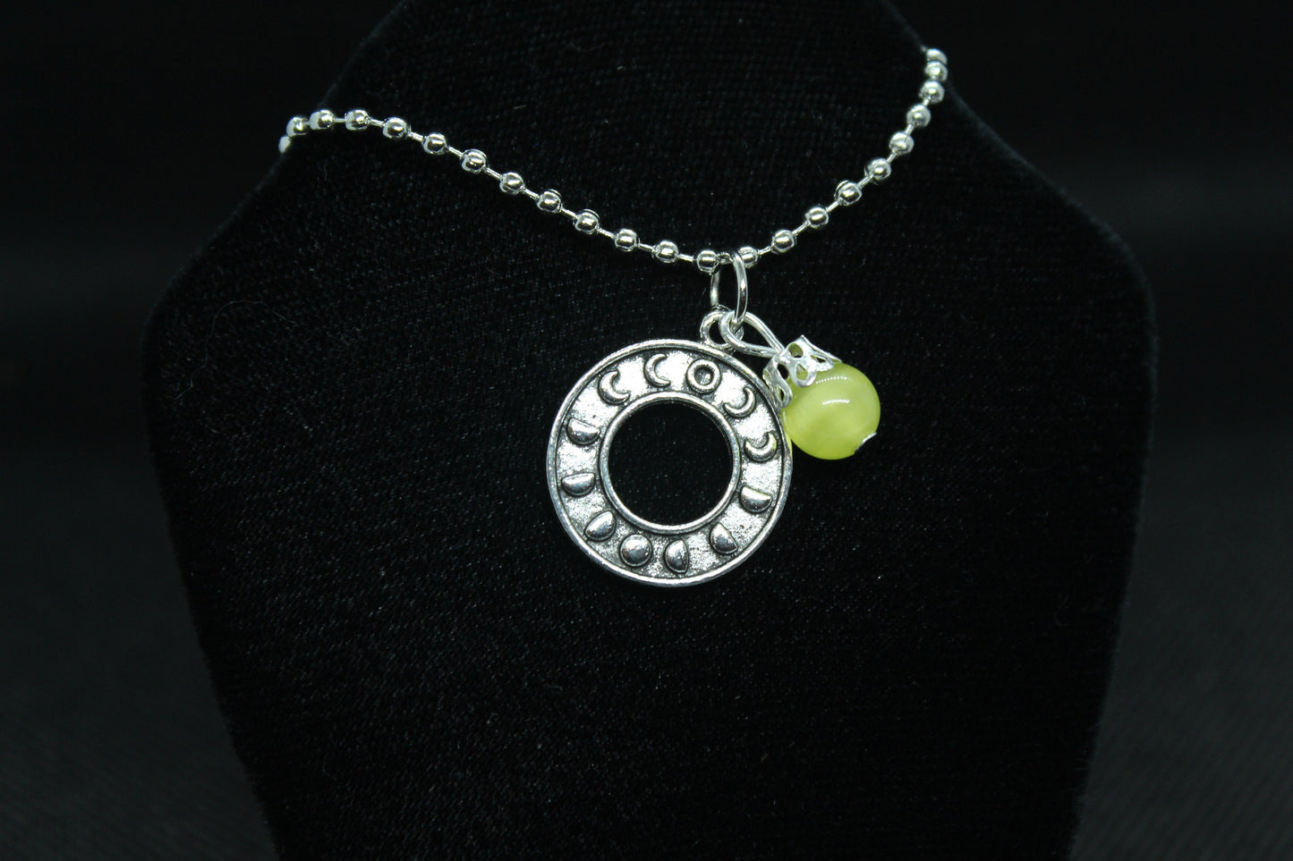 Yellow Moon Phase Necklace Crystal Witch Witchy Jewelry Witchcraft Wicca Wiccan Pagan Metaphysical