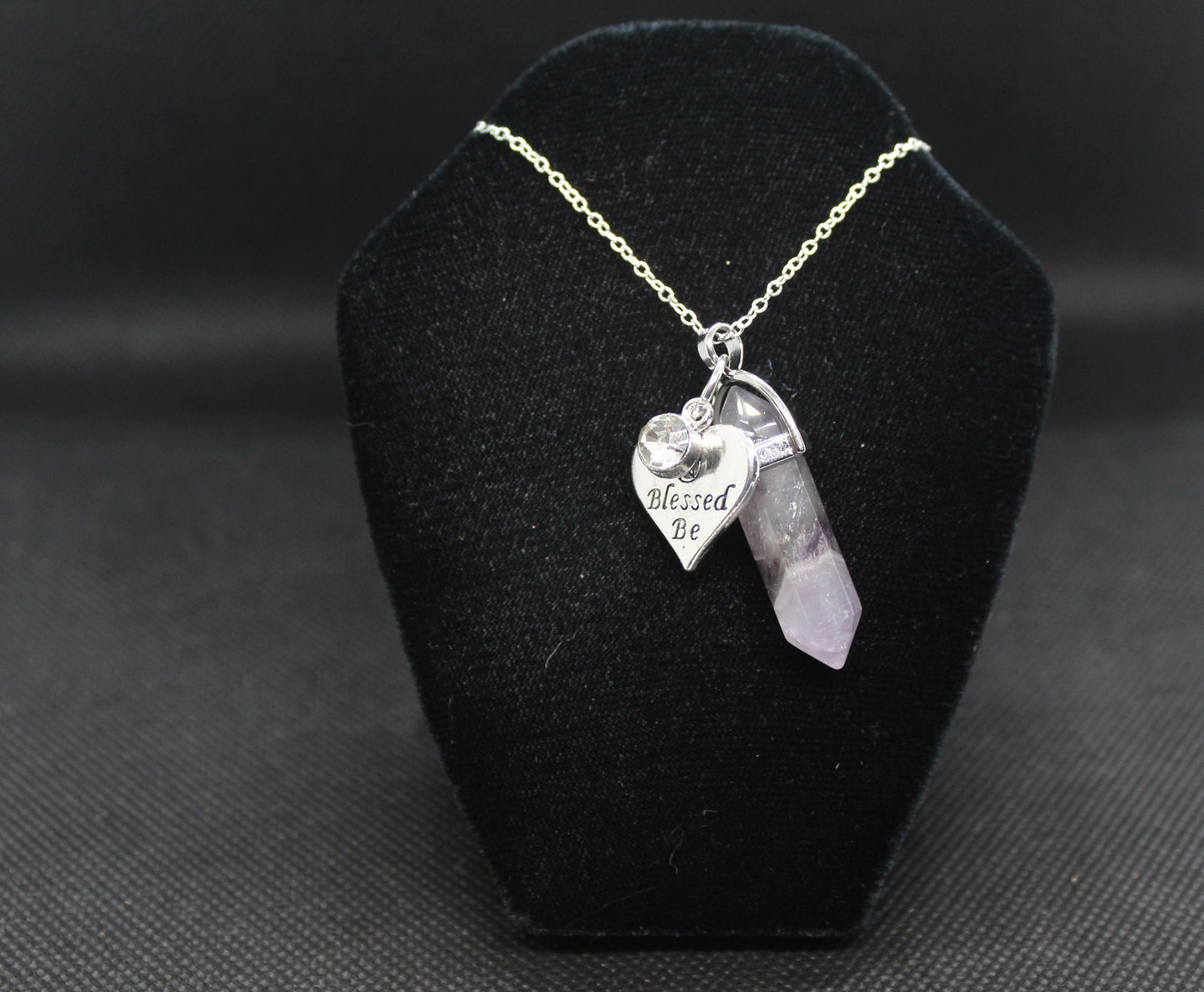 Amethyst Blessed Be Necklace Crystal Witch Witchy Jewelry Witchcraft Wicca Wiccan Pagan Metaphysical