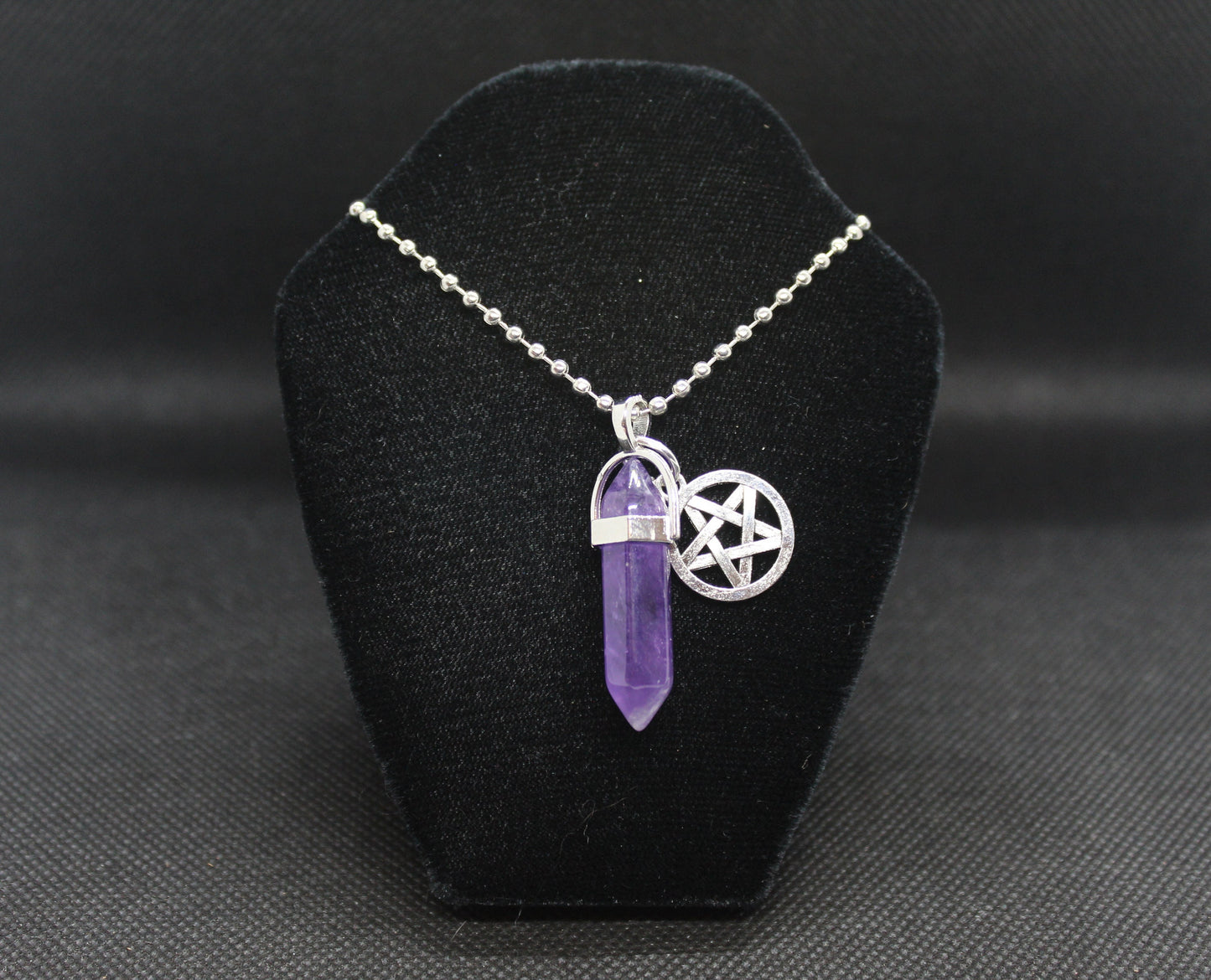Amethyst Pentacle Necklace Crystal Witch Witchy Jewelry Witchcraft Wicca Wiccan Pagan Metaphysical