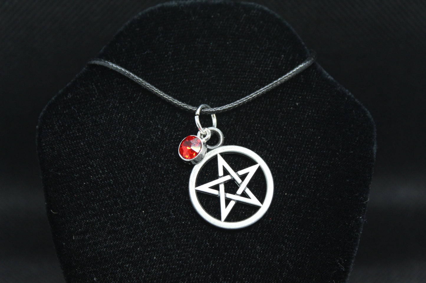Red Pentacle Pentagram Necklace Crystal Witch Witchy Jewelry Witchcraft Metaphysical