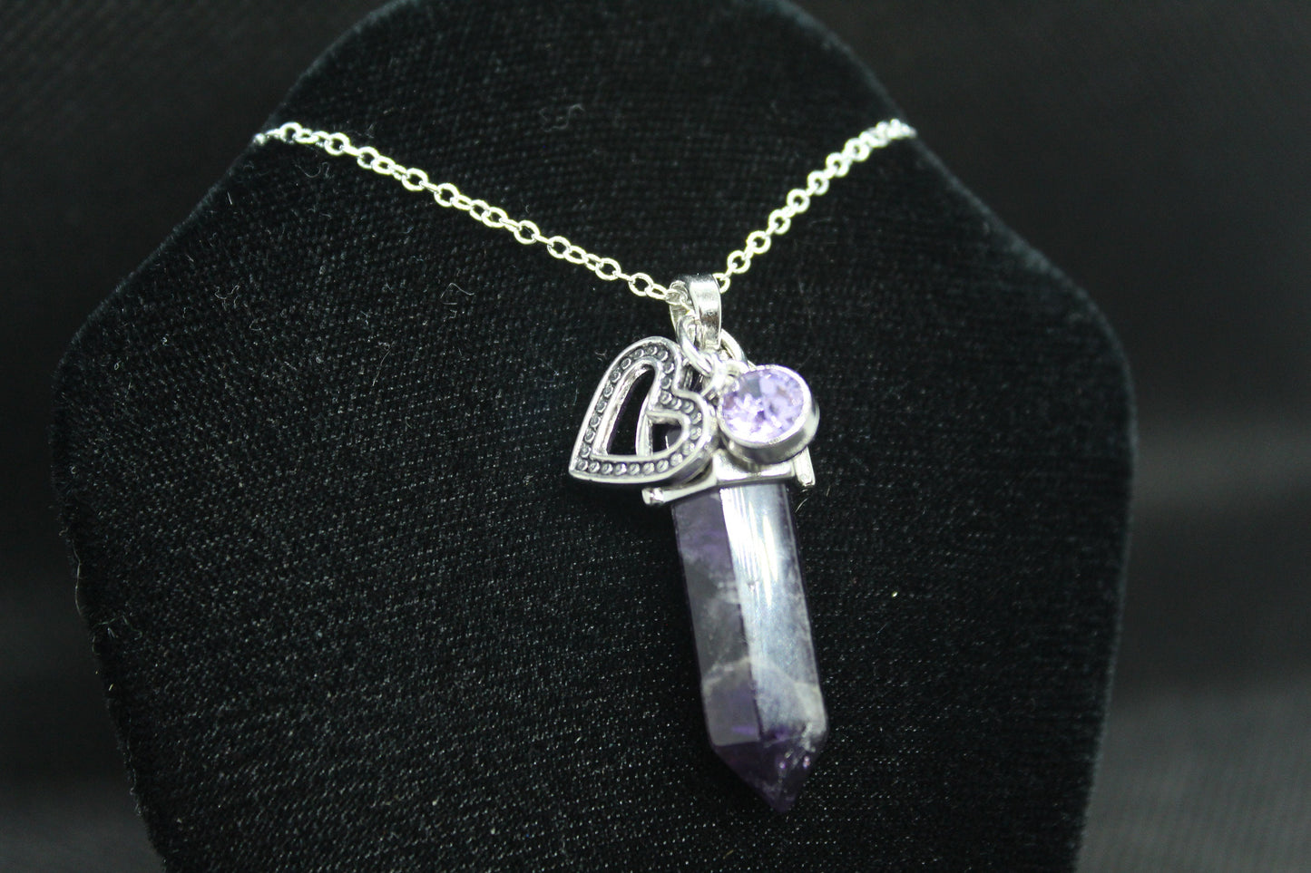 Amethyst Cat's Eye Necklace Crystal Witch Witchy Jewelry Witchcraft Wicca Wiccan Pagan Metaphysical