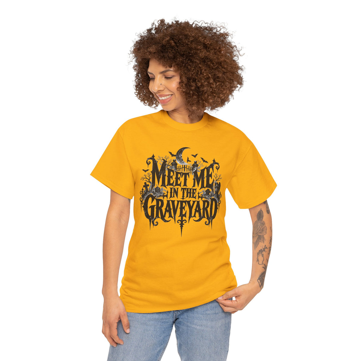 Meet Me in the Graveyard Gothic Halloween T-Shirt Spooky Tee