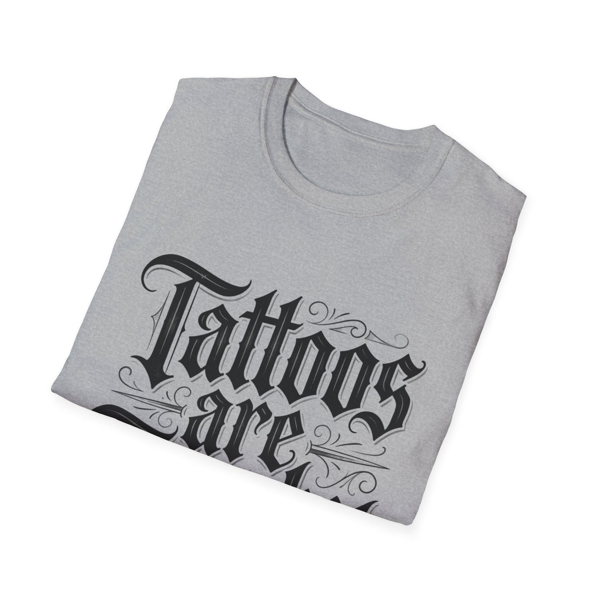 Tattoos Are Trashy T-Shirt Gothic Lettering Graphic Tee Funny Ironic Alternative