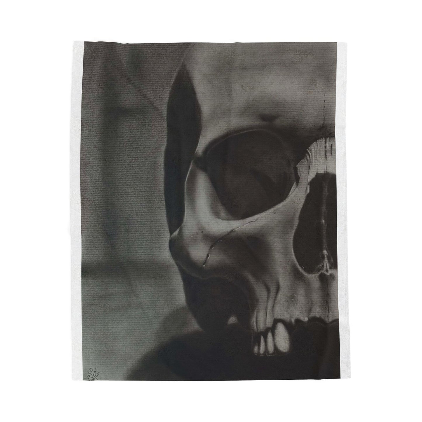 Half Skull Velvet Plush Blanket Gothic Cozy Throw Halloween Alternative Decor