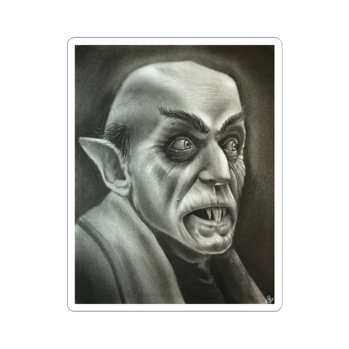 Nosferatu Vampire Portrait Sticker Original Artwork Horror Halloween