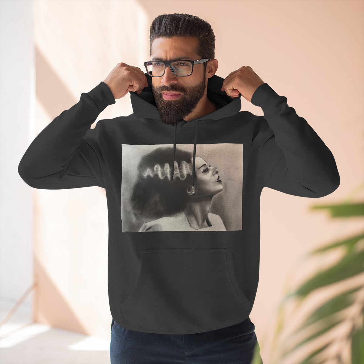 Bride of Frankenstein Original Art Hoodie Goth Horror Alternative Clothing