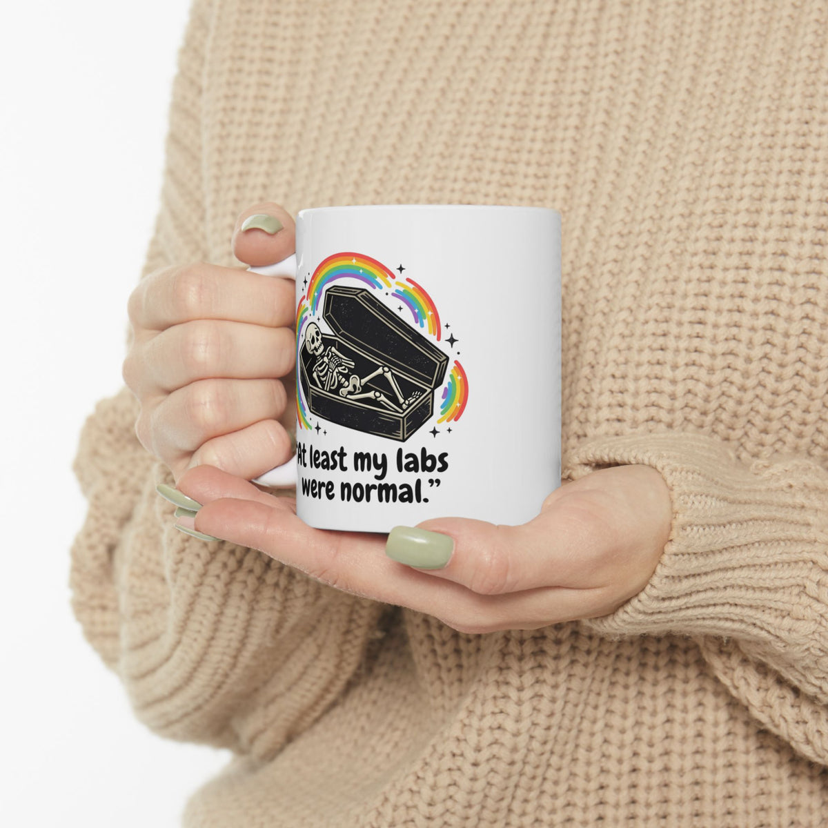 At Least My Labs Were Normal Medical Humor Ceramic Mug Funny Sarcastic Cup