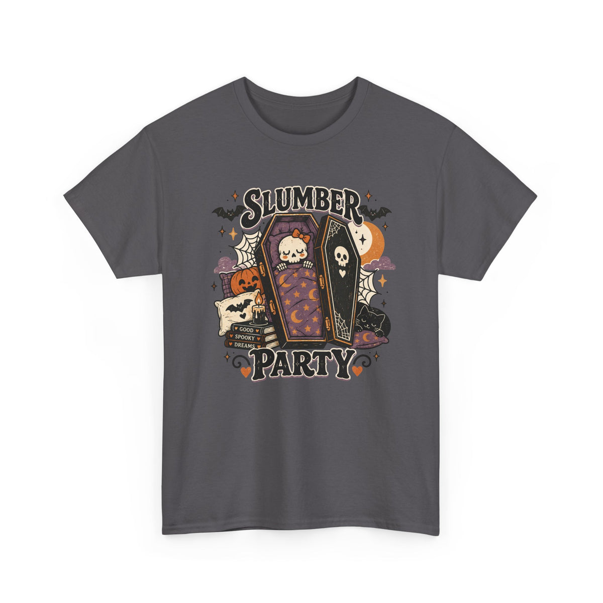 Slumber Party Coffin Spooky T-Shirt Goth Halloween Tee