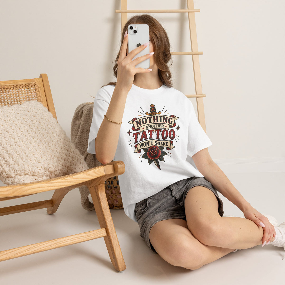 Nothing Another Tattoo Won't Solve Rose Tattoo Tee Alternative T Shirt