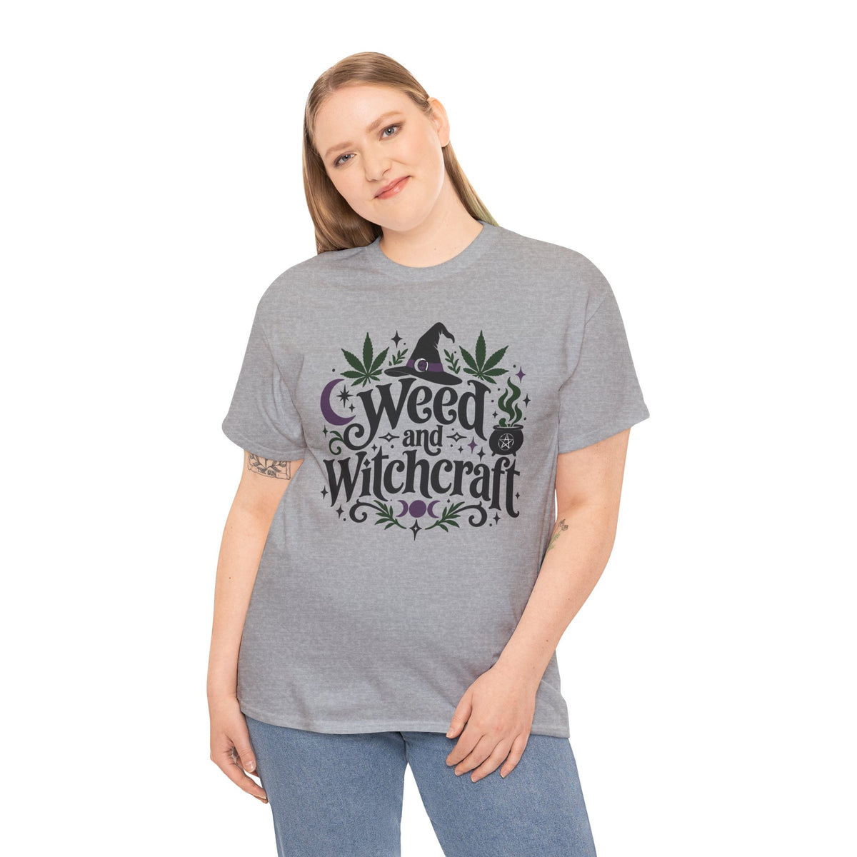 Weed and Witchcraft Graphic T-Shirt Witch Goth Tee Alternative Clothing