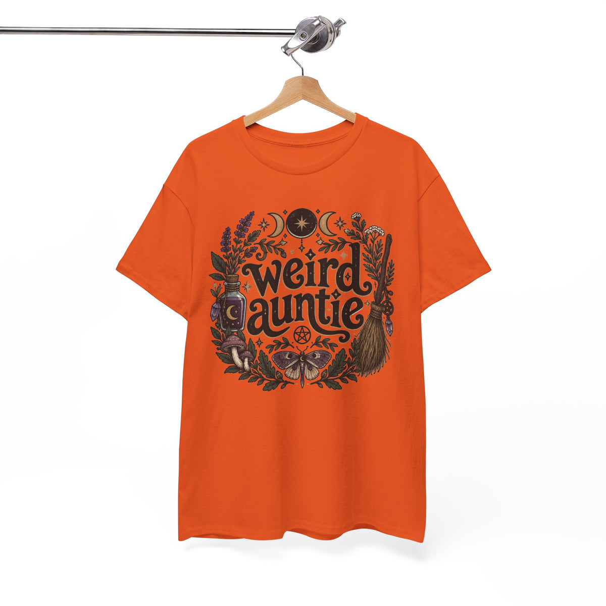Weird Auntie Floral Moon Graphic T-Shirt Witchy Goth Tee