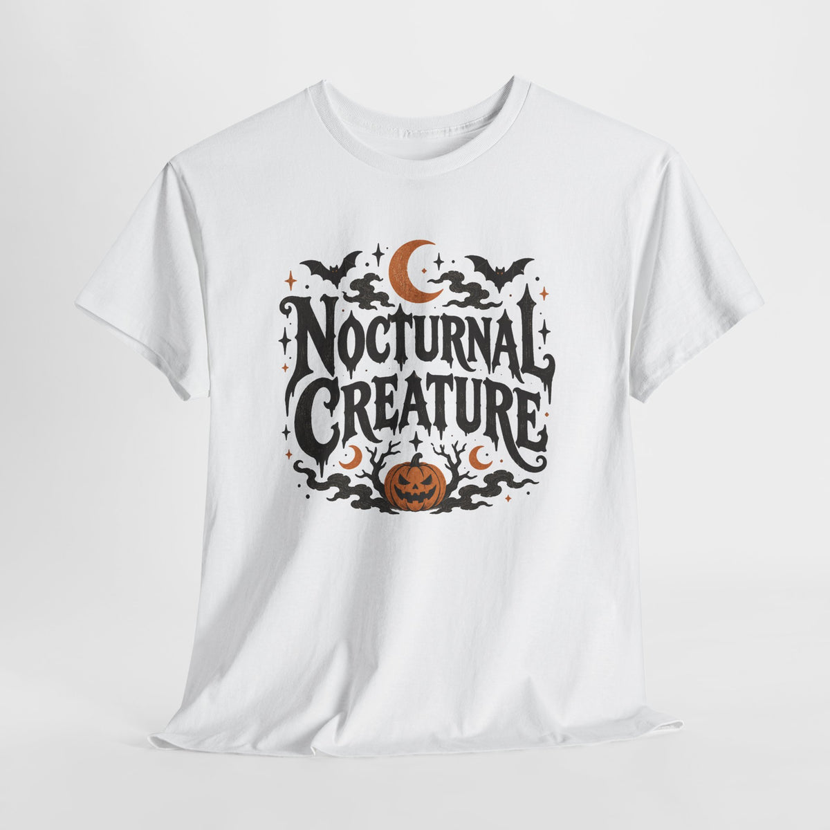 Nocturnal Creature Halloween Graphic T-Shirt Spooky Horror Tee