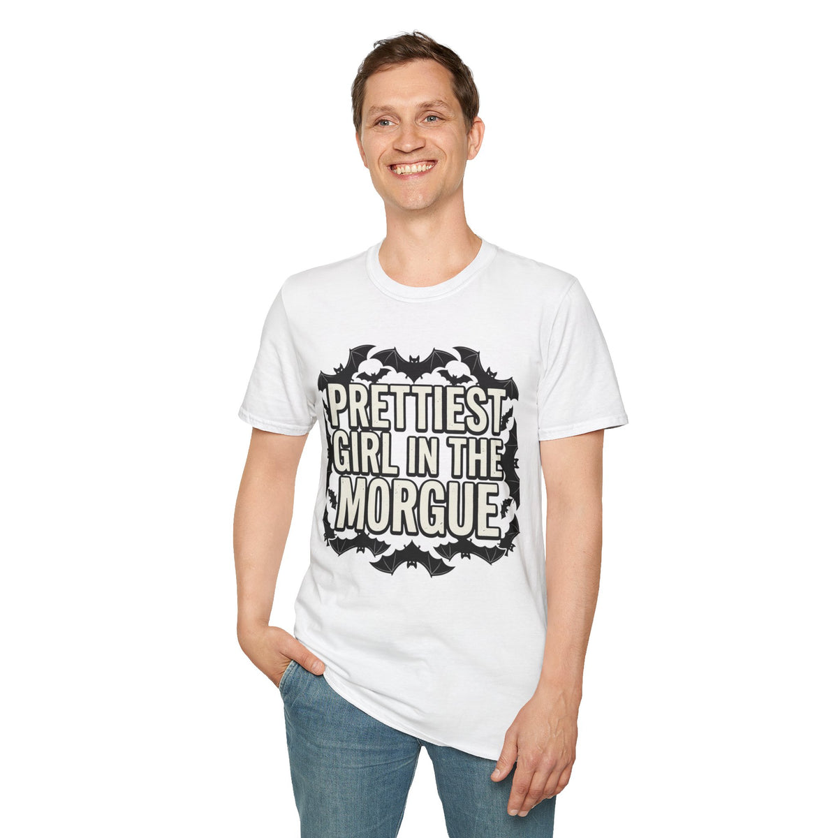 Prettiest Girl in the Morgue T-Shirt Gothic Halloween Bat Goth Alternative Clothing