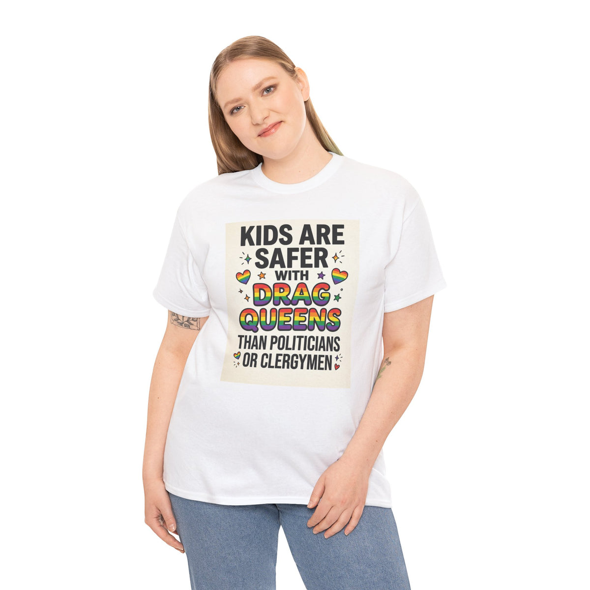 Kids Are Safer With Drag Queens Tee T Shirt LGBTQ+ Pride Statement Clothing