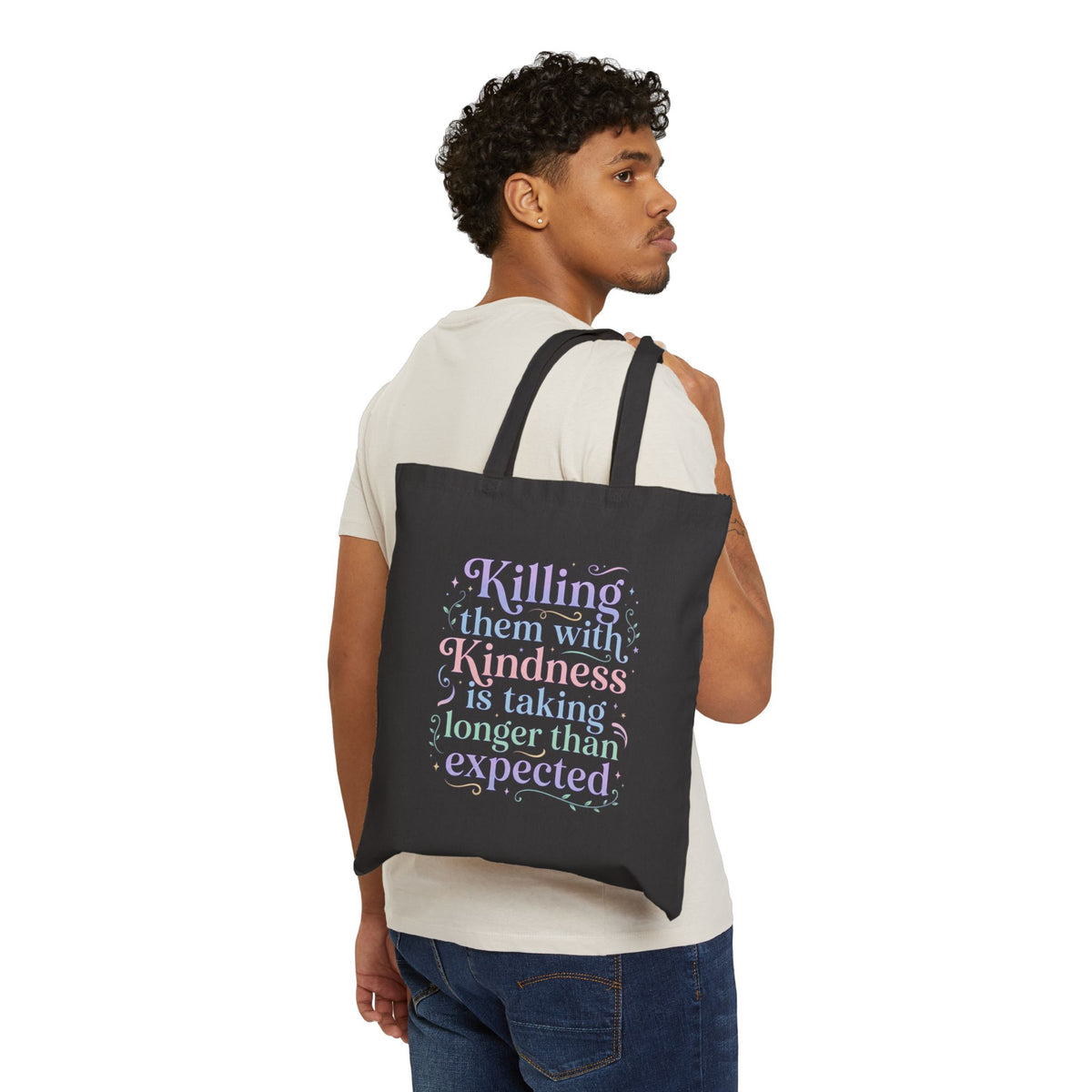 Killing Them with Kindness Tote Bag Canvas Grocery Reusable Market Bag