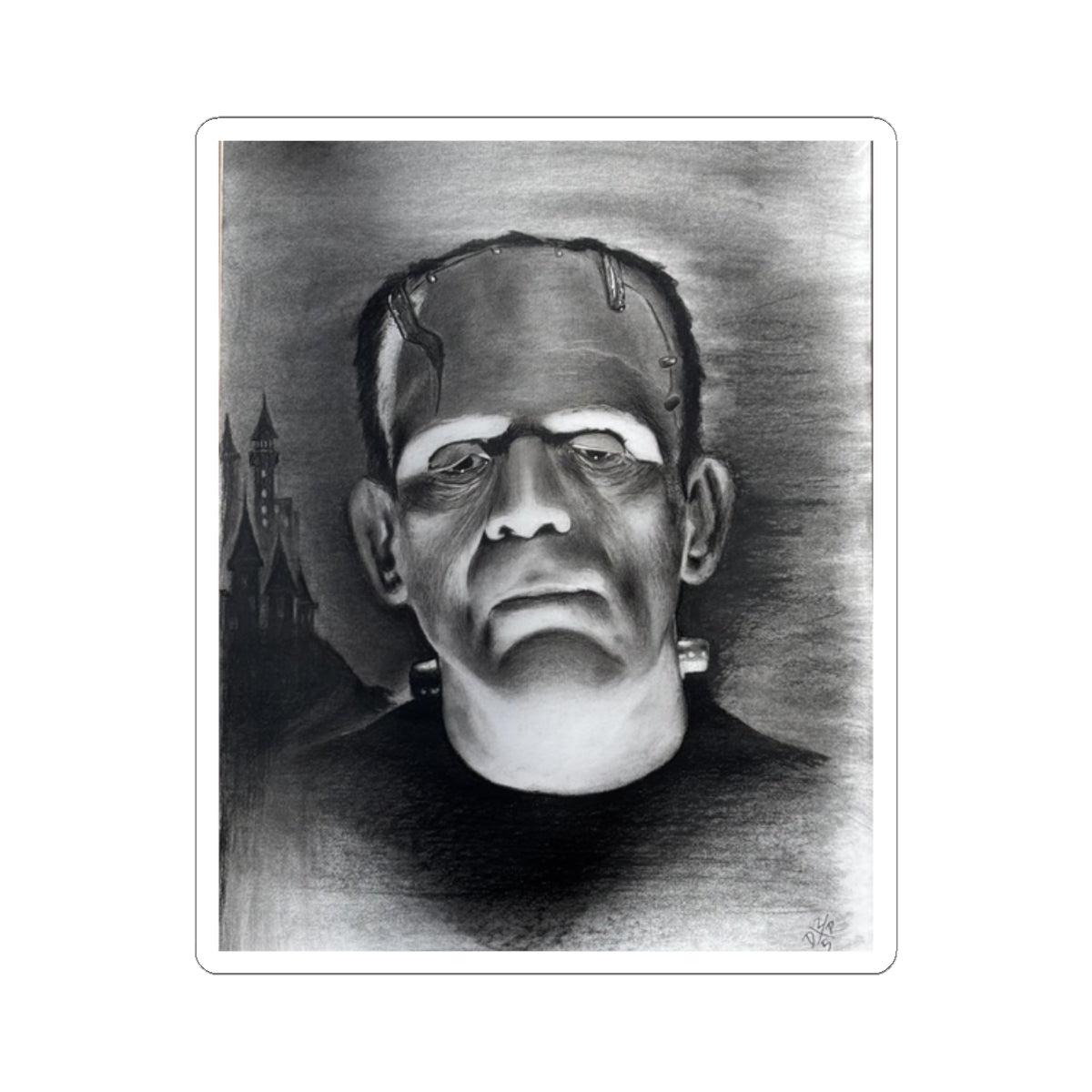 Frankenstein Portrait Sticker | Kiss-Cut Horror Monster Sticker