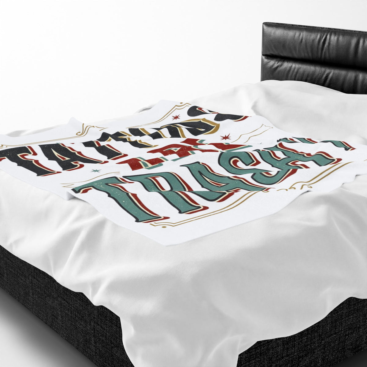 Tattoos Are Trashy Velveteen Plush Blanket Ironic Funny Sarcastic Throw Home Decor
