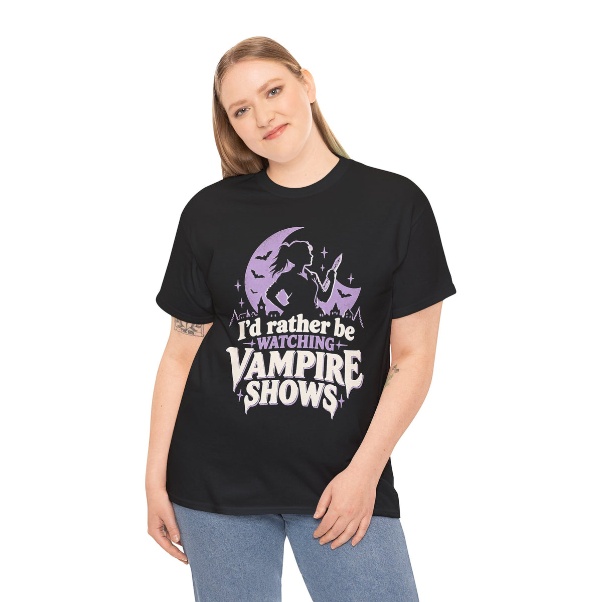 I'd Rather Be Watching Vampire Shows T-Shirt Buffy Fan Horror Tee