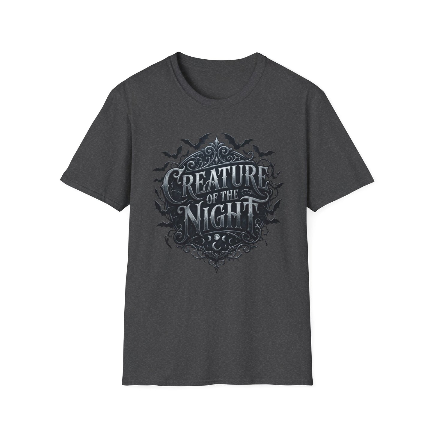 Creature of the Night T-Shirt Gothic Bat Halloween Tee Spooky Goth Clothing