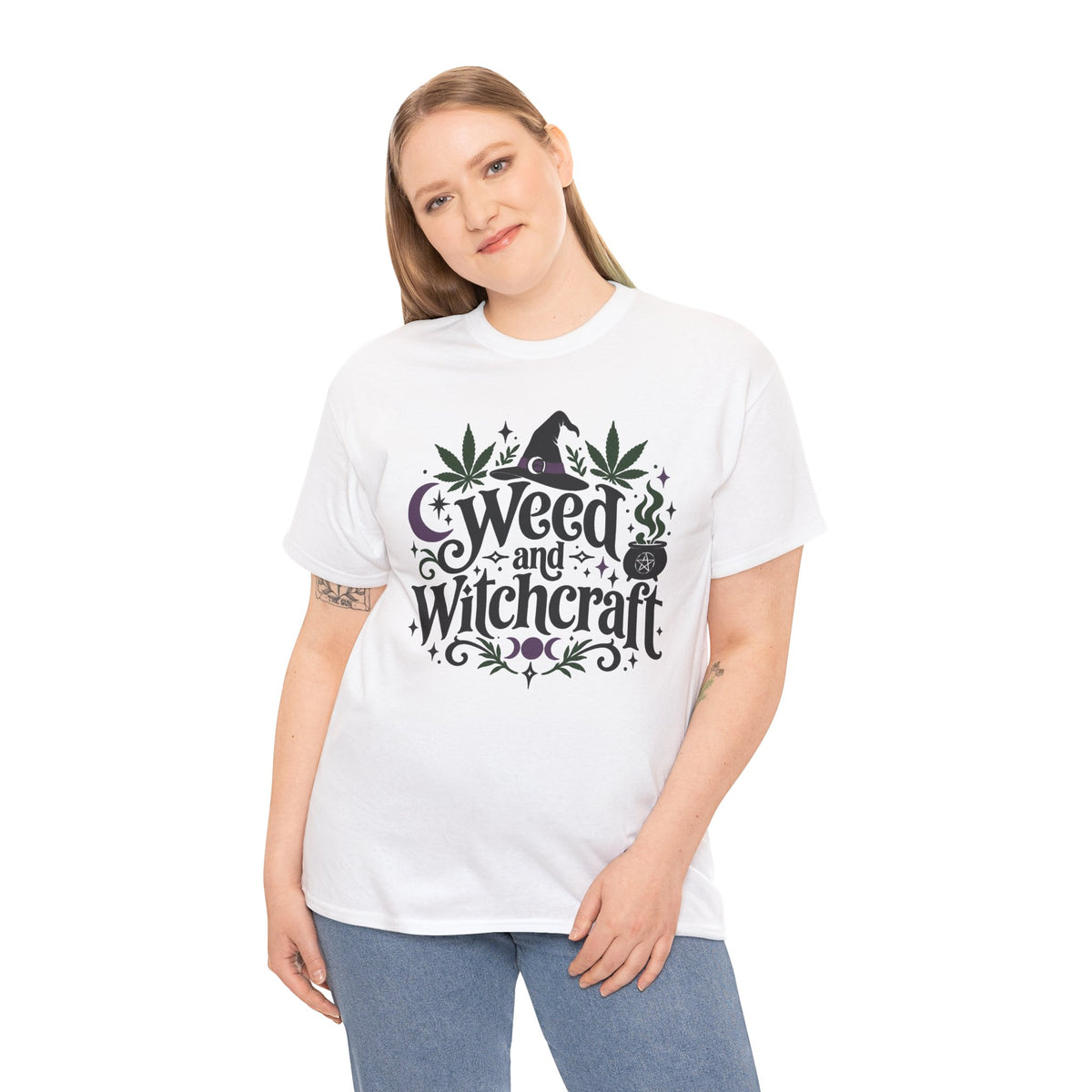 Weed and Witchcraft Graphic T-Shirt Witch Goth Tee Alternative Clothing