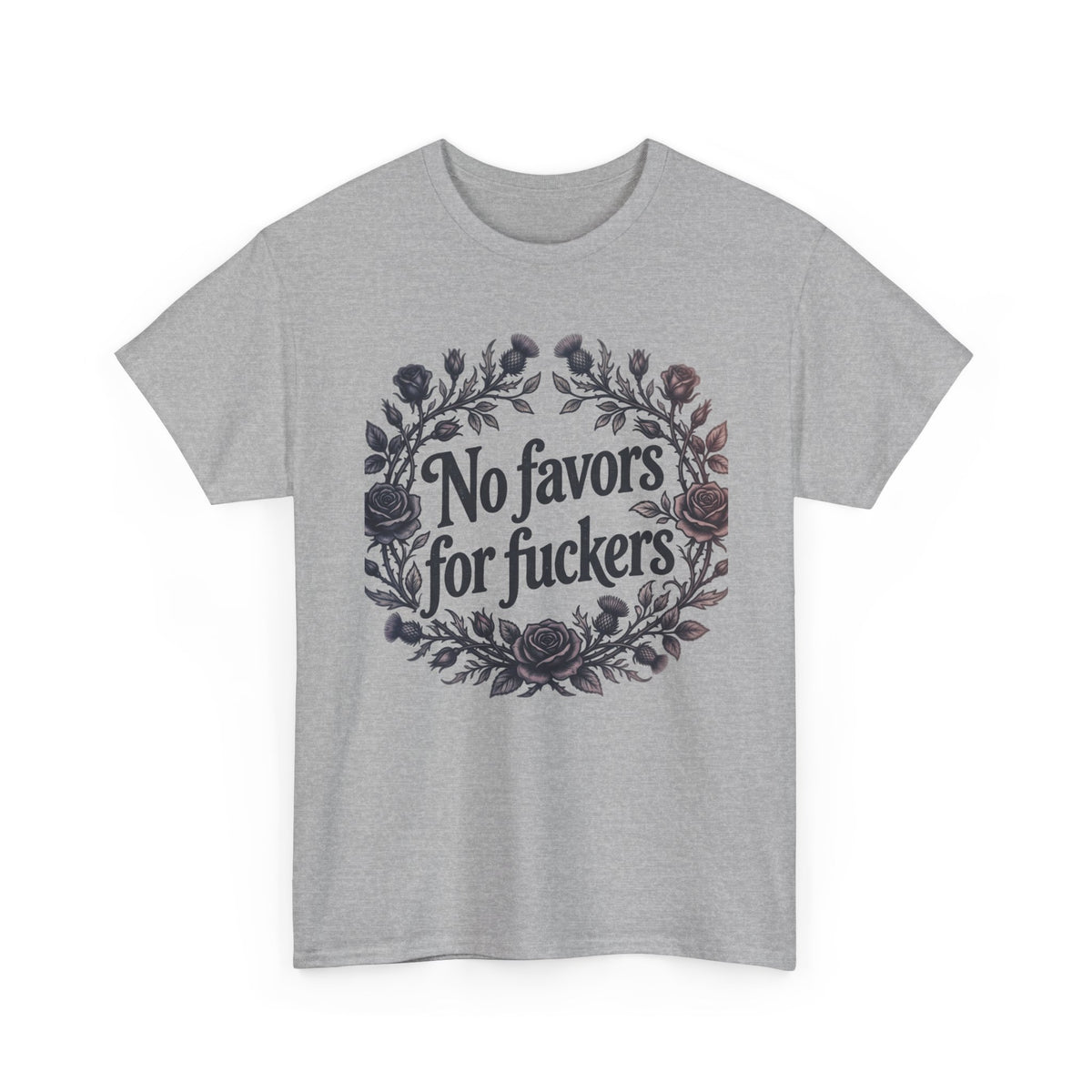 No Favors for Fuckers Tee Floral Wreath Graphic Shirt Goth Alternative Clothing