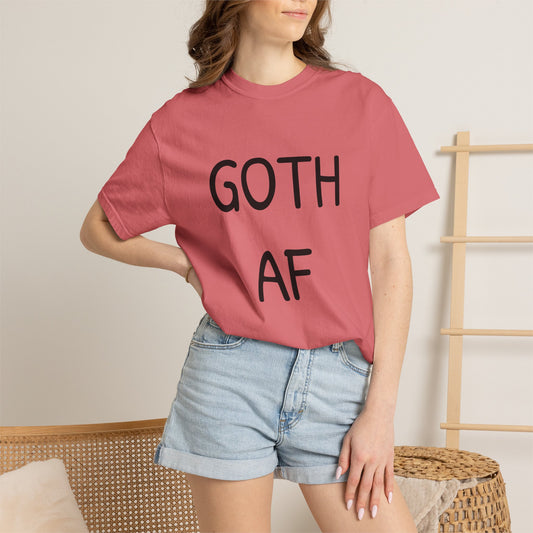 GOTH AF T-shirt | Goth Graphic Tee, Bold Text Shirt Funny Ironic Punk Rock Horror Clothing