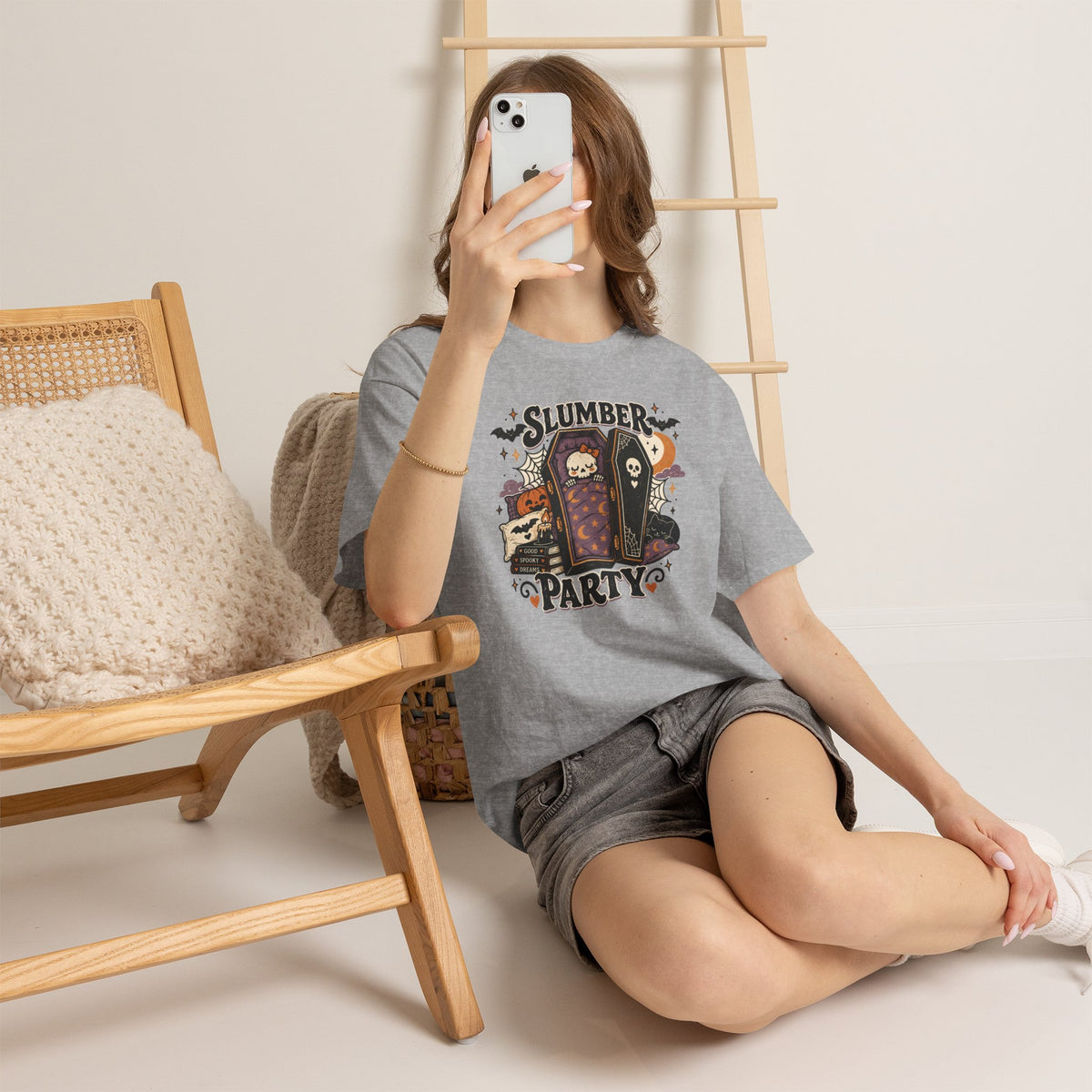 Slumber Party Coffin Spooky T-Shirt Goth Halloween Tee