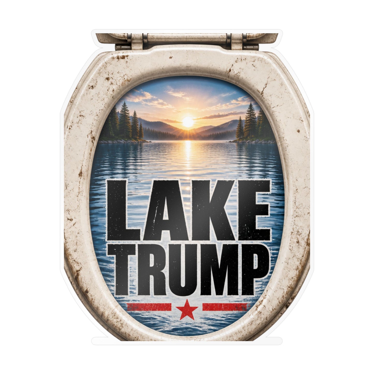Lake Trump Sticker Toilet Lake Ontario Anti Maga Politics Decal