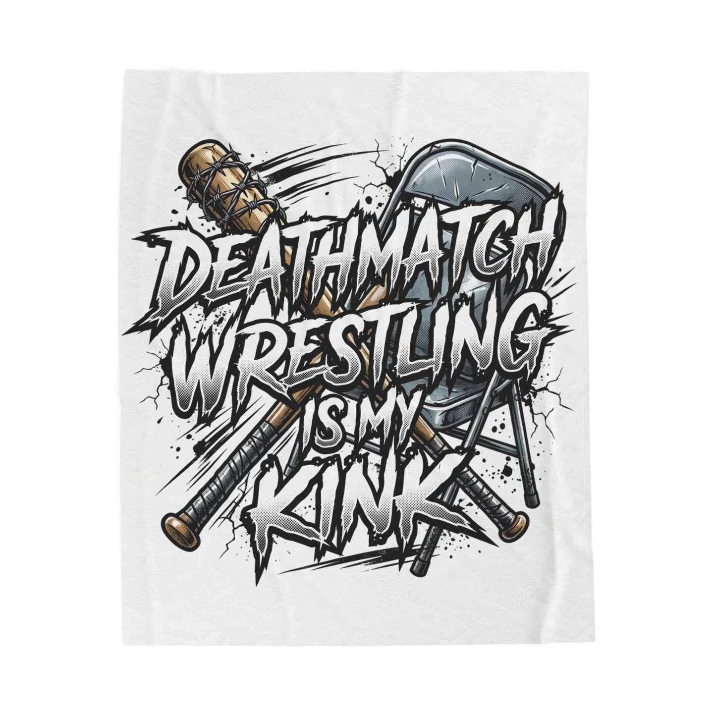 Deathmatch Wrestling Kink Velveteen Blanket Wrestler Plush Throw Home Decor