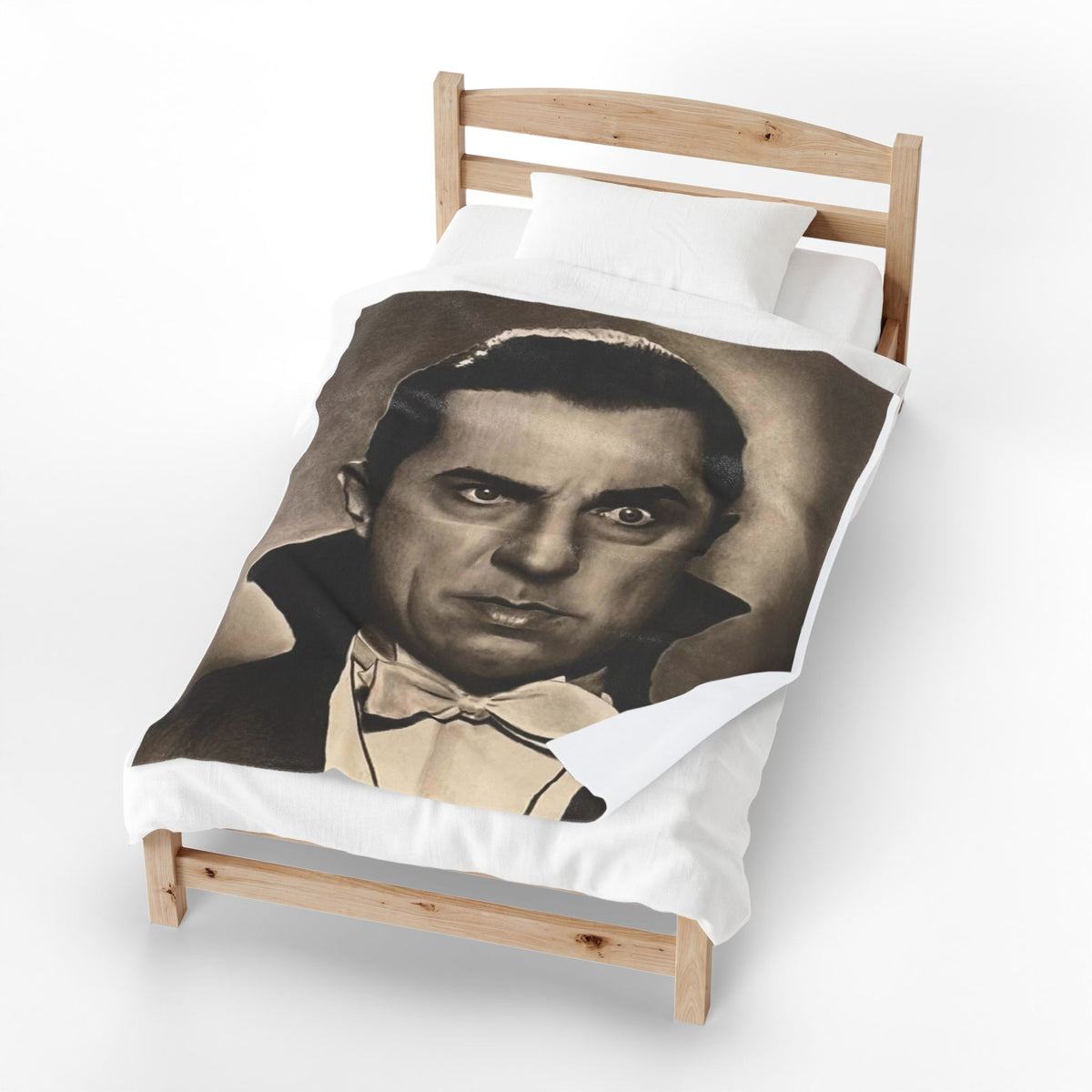 Original Dracula Portrait Velveteen Plush Blanket Gothic Vampire Throw Halloween Decor
