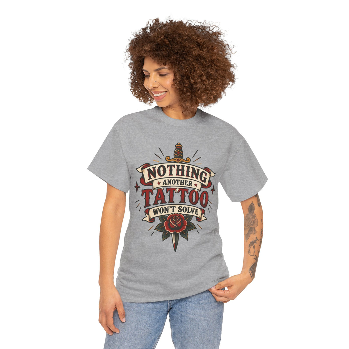 Nothing Another Tattoo Won't Solve Rose Tattoo Tee Alternative T Shirt