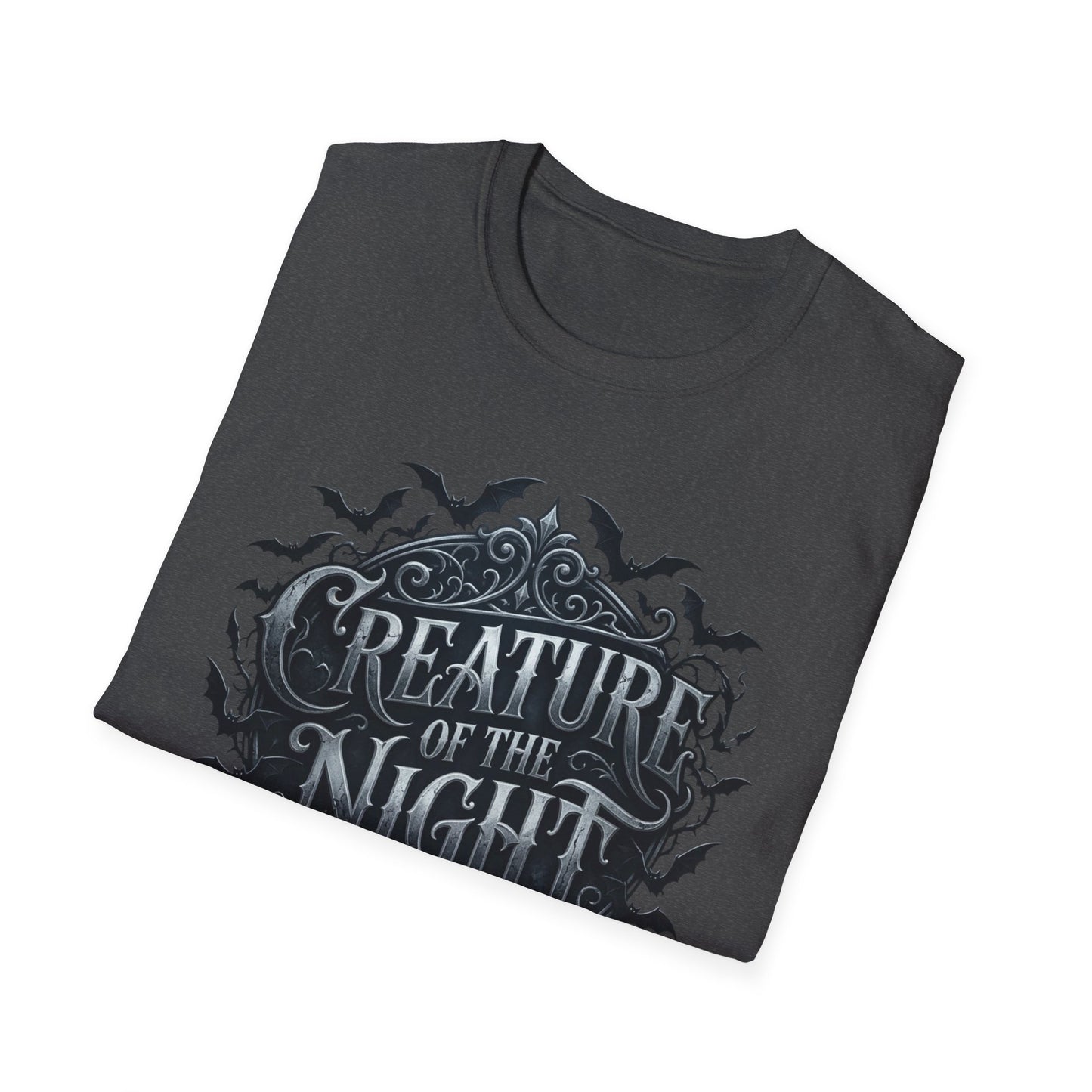 Creature of the Night T-Shirt Gothic Bat Halloween Tee Spooky Goth Clothing