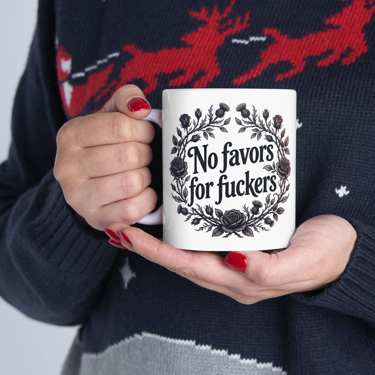 No Favors for Fuckers Mug Goth Rose Home Decor Coffee Cup