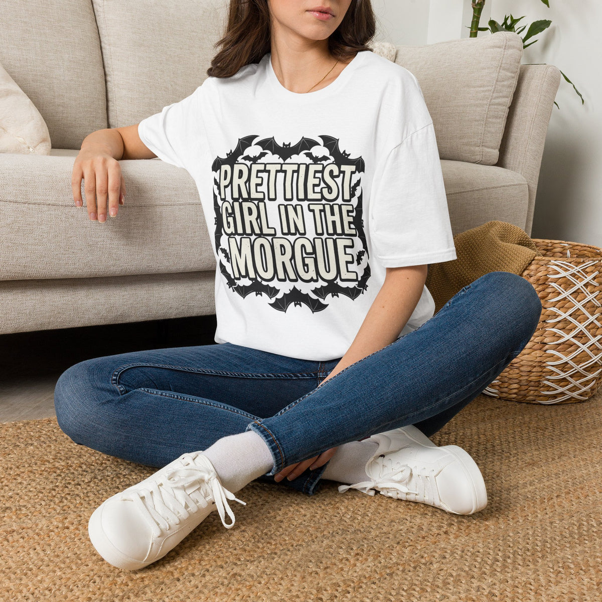 Prettiest Girl in the Morgue T-Shirt Gothic Halloween Bat Goth Alternative Clothing