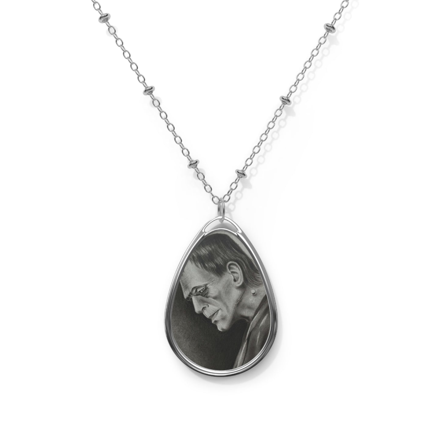 Frankenstein Necklace Gothic Horror Teardrop Pendant Halloween