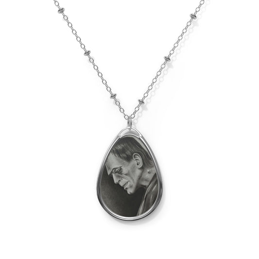 Frankenstein Necklace Gothic Horror Teardrop Pendant Halloween