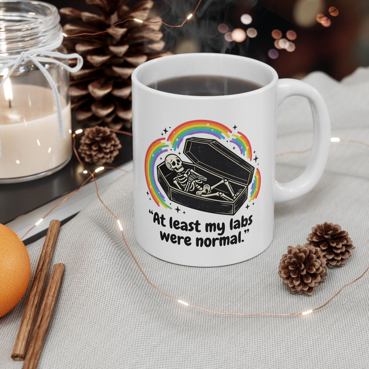 At Least My Labs Were Normal Medical Humor Ceramic Mug Funny Sarcastic Cup