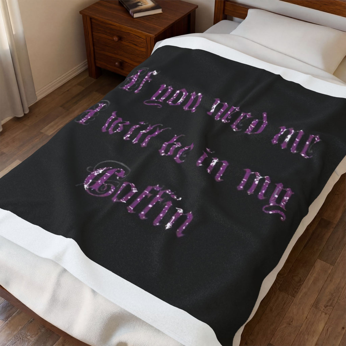 I'll Be in My Coffin Blanket Goth Throw Home Decor Horror