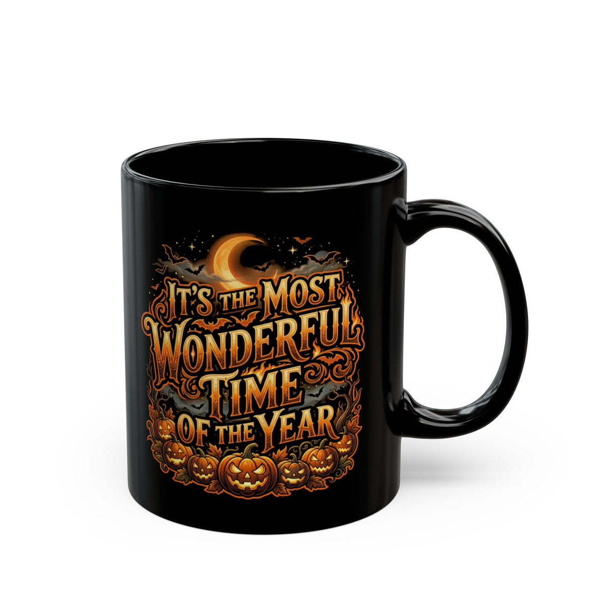 It's the Most Wonderful Time of the Year Halloween Mug Black Ceramic Spooky Season