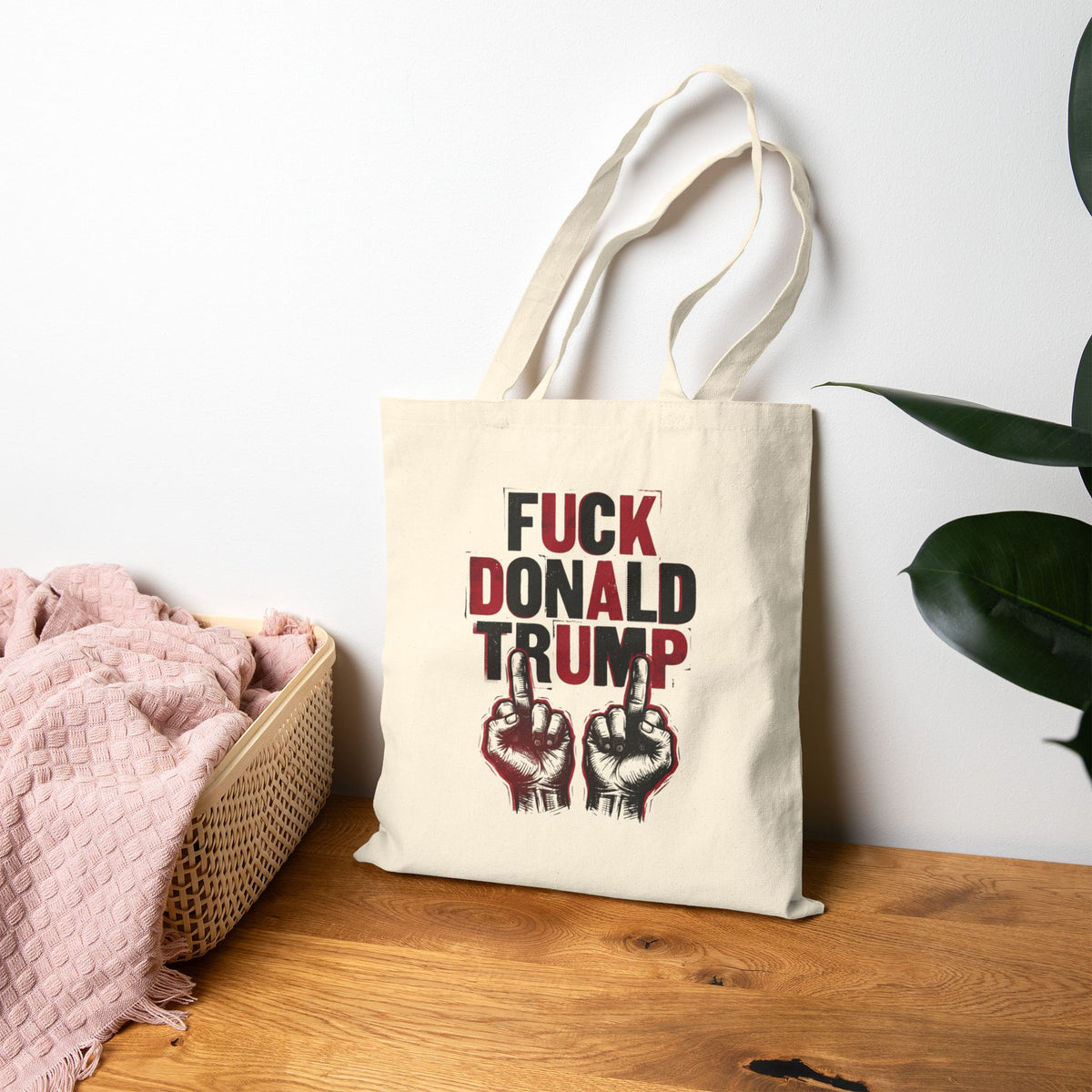 Fuck Donald Trump Tote Bag Political Protest Statement Anti Maga