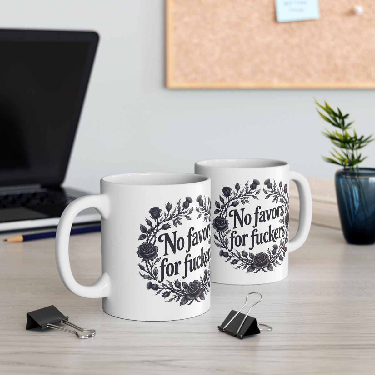 No Favors for Fuckers Mug Goth Rose Home Decor Coffee Cup