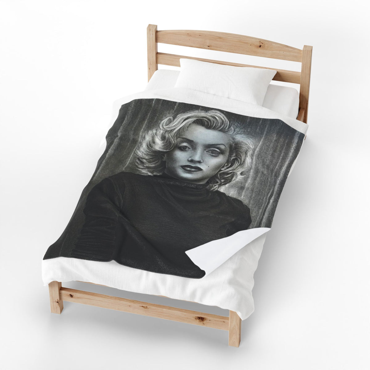 Marilyn Monroe Velveteen Plush Blanket Vintage Glam Portrait Plush Throw