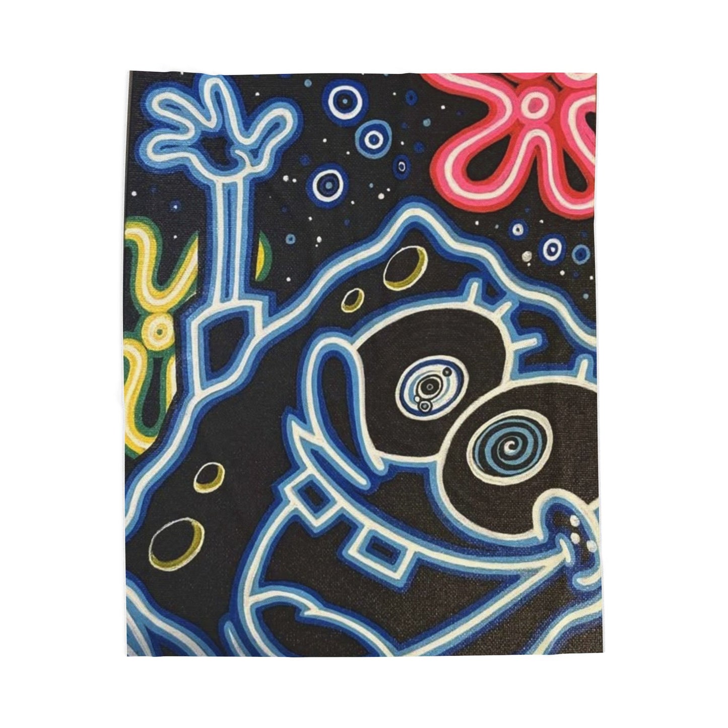 Neon Spongebob Velveteen Plush Blanket Cartoon 90s Plush Throw Home Decor