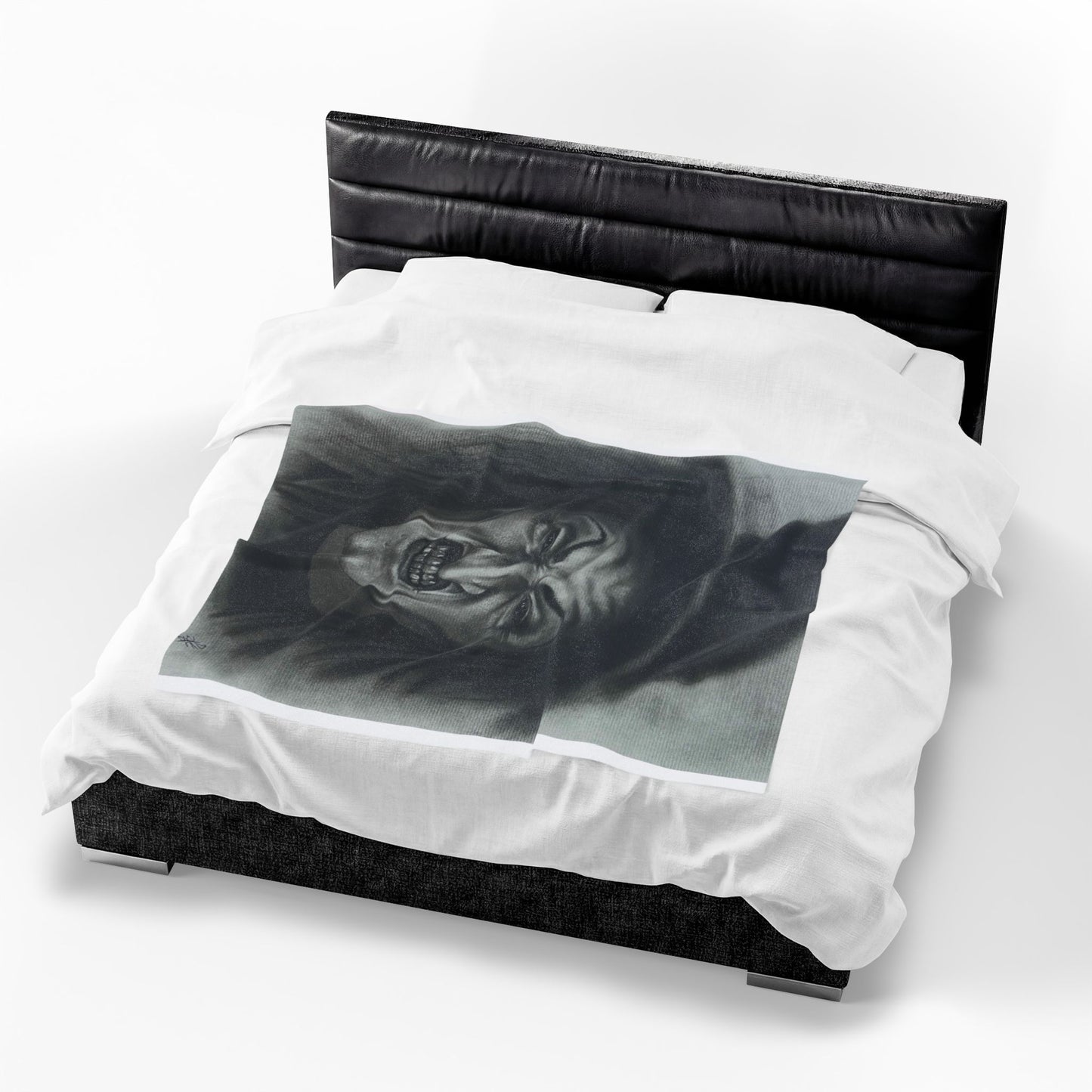 Original Art Wicked Witch Velveteen Plush Blanket – Spooky Halloween Decor Throw