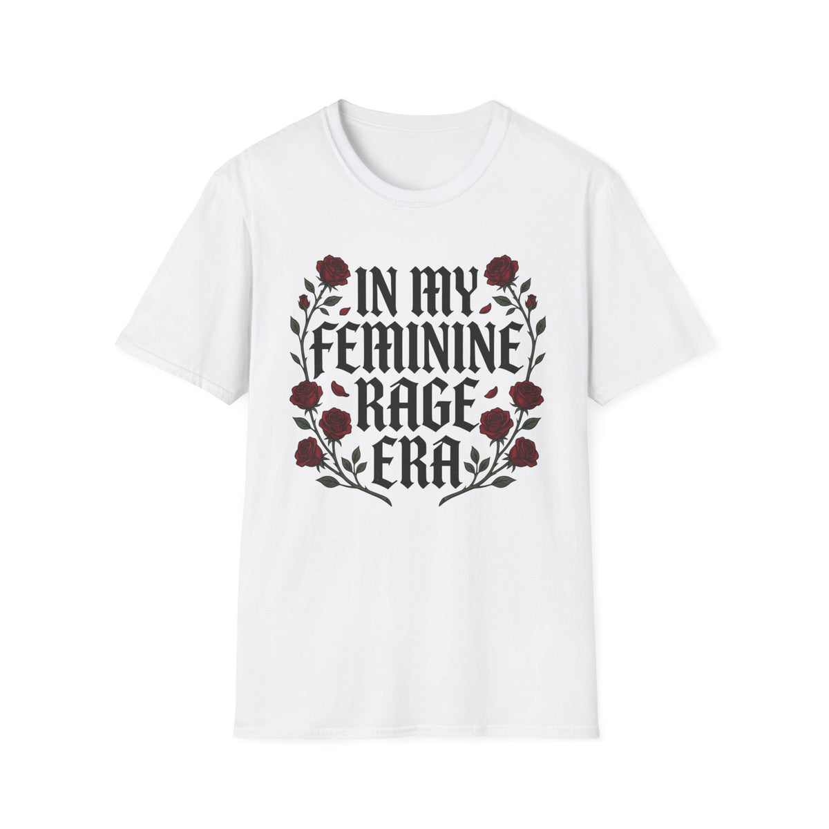 In My Feminine Rage Era T-Shirt Gothic Floral Alternative Feminist Tee